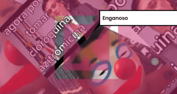 Imagem colorida de post enganoso que leva a acreditar que o Governo Federal passou a indicar cloroquina como tratamento de Covid-19