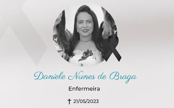Imagem em preto e branco da enfermeira Daniela Nunes de Braga, encontrada morta dentro de casa no domingo (21/5) - Metrópoles