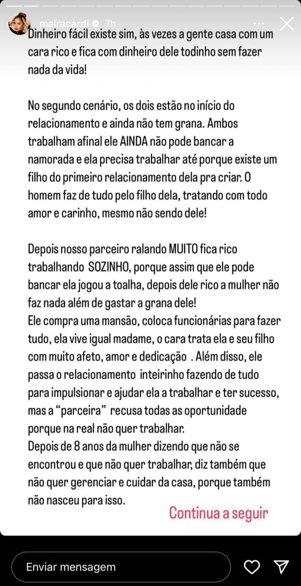 Ma Ra Cardi Detona Ex De Thiago Nigro Chega De Bancar A V Tima Metr Poles