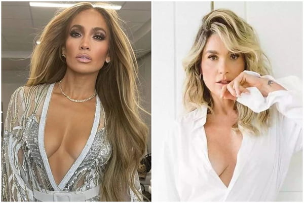 Montagem com as fotos de Jennifer Lopez e Flavia Alessandra - Metrópoles