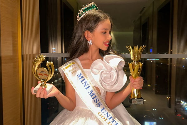 Paulista de 7 anos vence concurso de Mini Miss Mundo em Dubai
