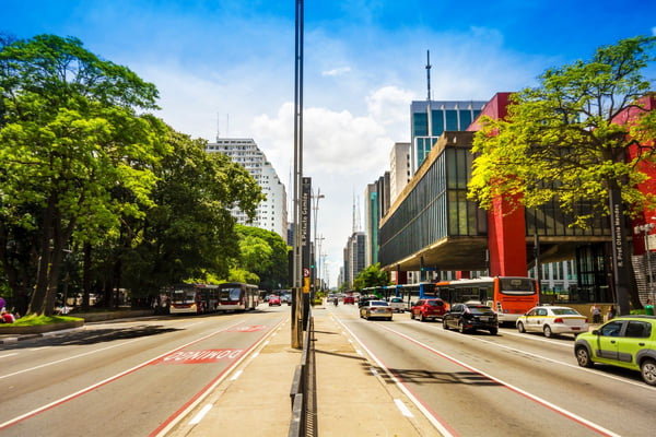 vista da Avenida Paulista e do Masp em São Paulo