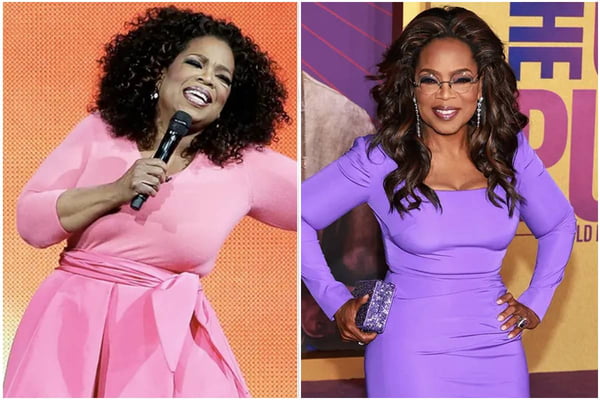 Montagens com duas fotos de Oprah Winfrey - Metrópoles