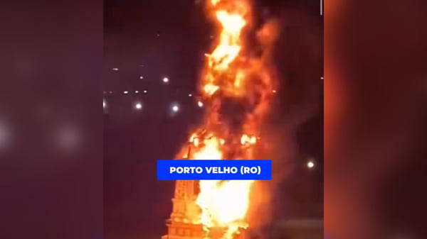 Incêndio em estátua da Havan em Rondônia