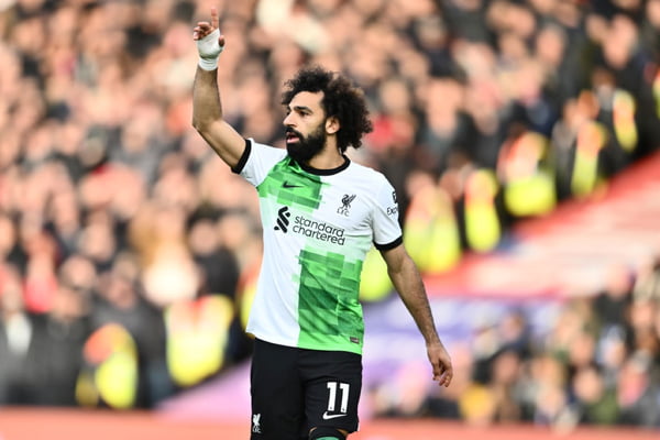Imagem colorida de Mohamed Salah, jogador do Liverpool- Metrópoles