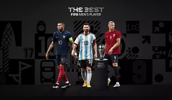 Imagem colorida dos três finalistas do prêmio Fifa The Best de 2023- Metrópoles