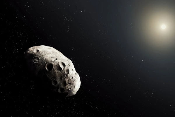 Imagem colorida de um asteroide - Metrópoles