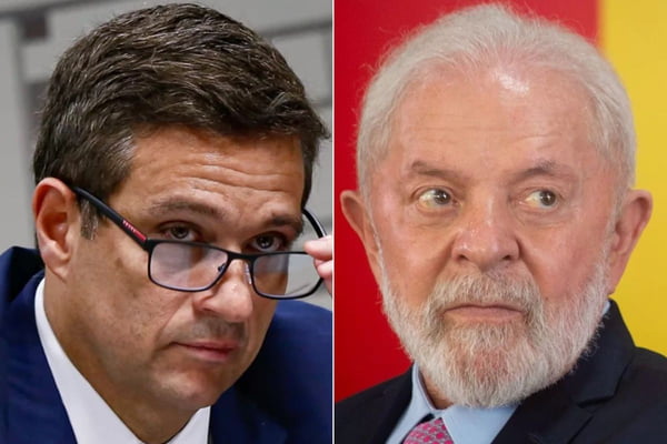O presidente do Banco Central, Roberto Campos Neto, e o presidente Lula