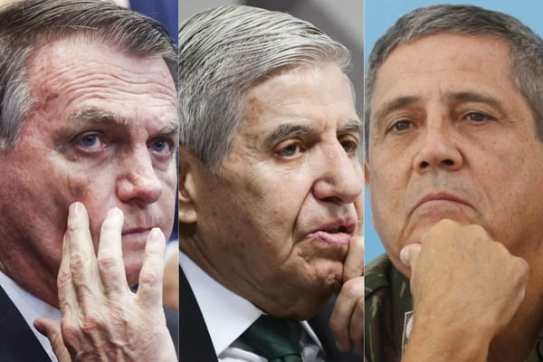 Vadelmar O ex-presidente Jair Bolsonaro e os ex-ministros Augusto Heleno e Walter Braga Netto
