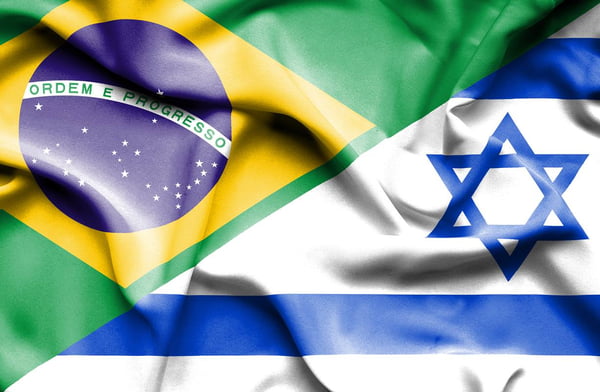 Bandeiras do Brasil e de Israel, em montagem -- Metrópoles