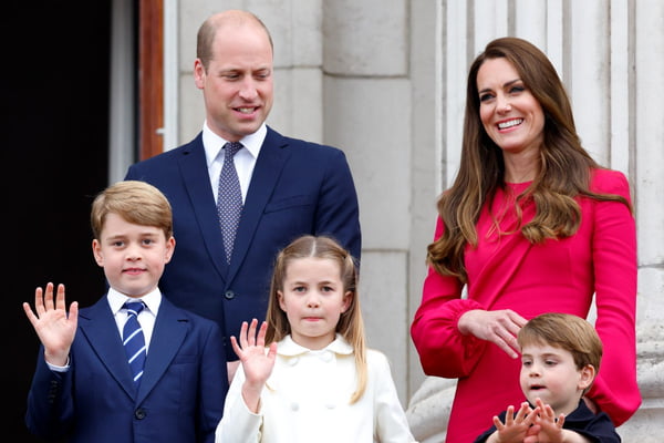 Príncipe William, Kate Middleton, George, Charlotte e Louis