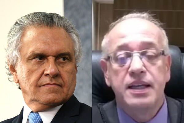O governador de Goiás, Ronaldo Caiado, e o desembargador do TJ-GO Adriano Roberto Linhares Camargo