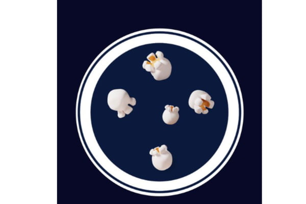Imagem mostra o símbolo do Cruzeiro, com grãos de pipoca onde deveriam estar as estrelas