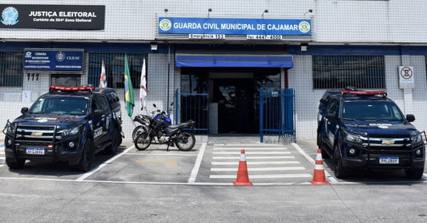 foto colorida da fachada da GCM de Cajamar, na região metropolitana de SP - Metrópoles