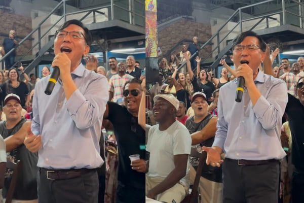 embaixador da coreia canta no samba do trabalhador
