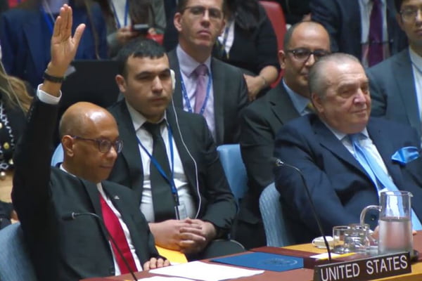 Imagem colorida de membros do conselho de segurança da ONU