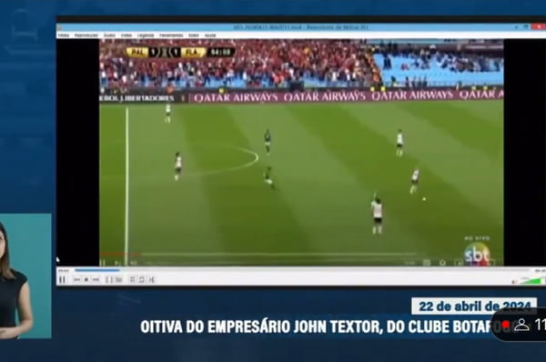 Gol de Deyverson contra o Flamengo mostrado na CPI - Metrópoles