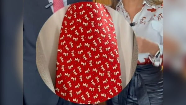 Gravata com detalhes de cachorrinhos