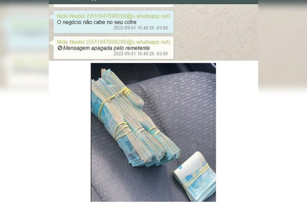 Imagem mostra troca de mensagem no WhatsApp - Metrópoles