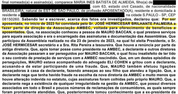 MARIA INES AFIRMA QUE JOSE HERMICESAR A CONVIDOU PARA ASSOCIAÇÃO - METRÓPOLES