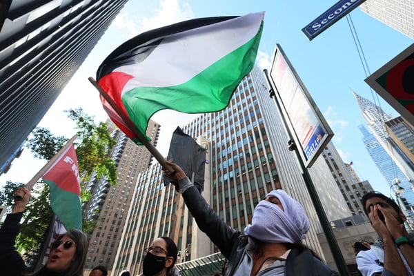 New York Rally Held In Support Of Gaza As Israel And Hamas Wage War