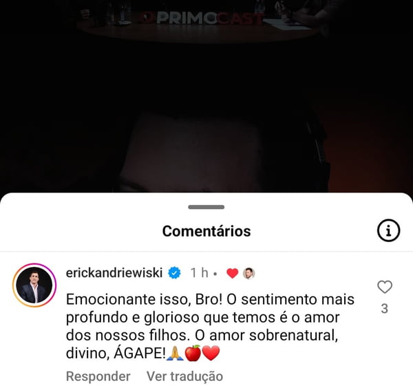 Print dos comentários contra e a favor de Thiago Nigro ser chamado de pai por Sophia, filha de Maíra - Metrópoles