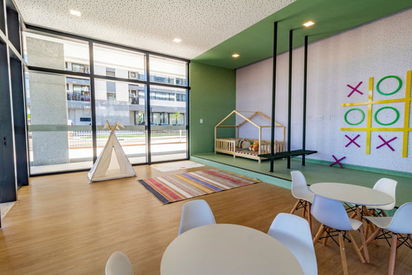 Fotografia colorida mostrando o interior do Residencial Demartini no Noroeste-Metrópoles