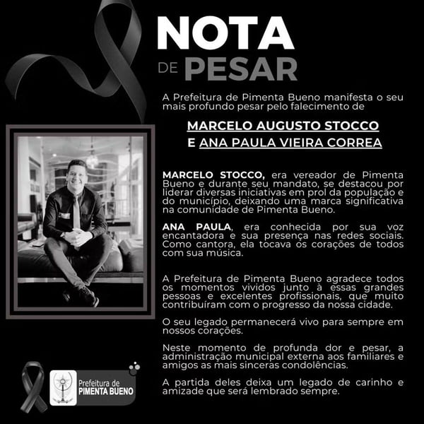 Nota morte Ana Paula Vieira e o vereador Marcelo Stocco - Metrópoles