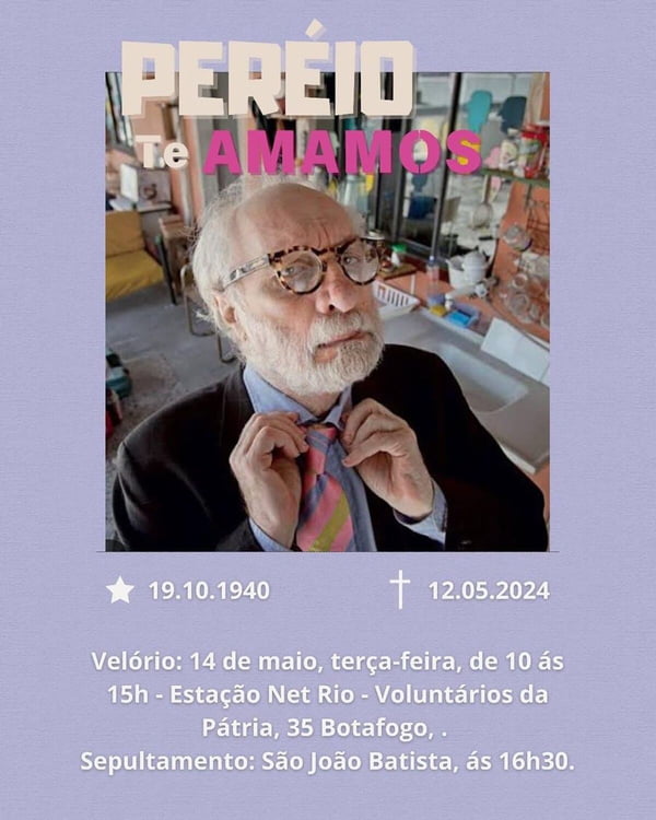 Print das informações sobre o velório de Peréio - Metrópoles