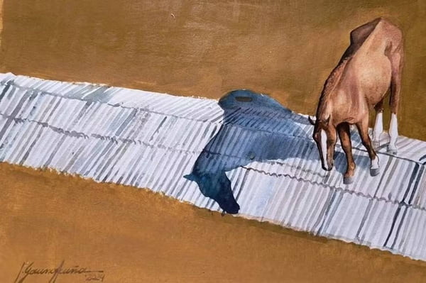 imagem colorida tela cavalo caramelo leiloada rs