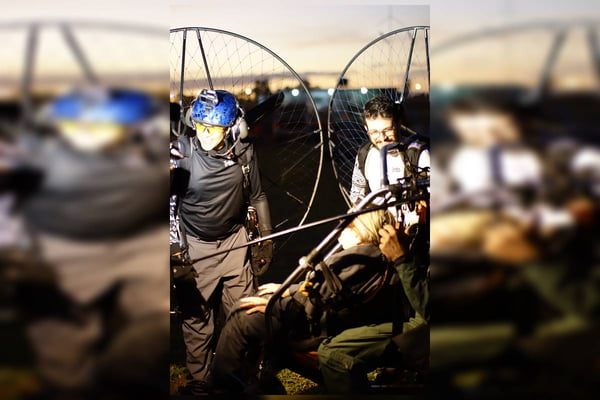 Idosa de 91 anos voa de paramotor