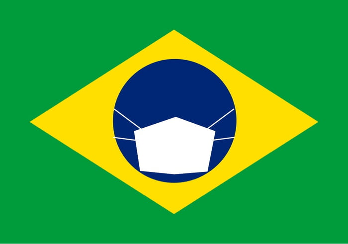 ilustração bandeira do brasil máscara