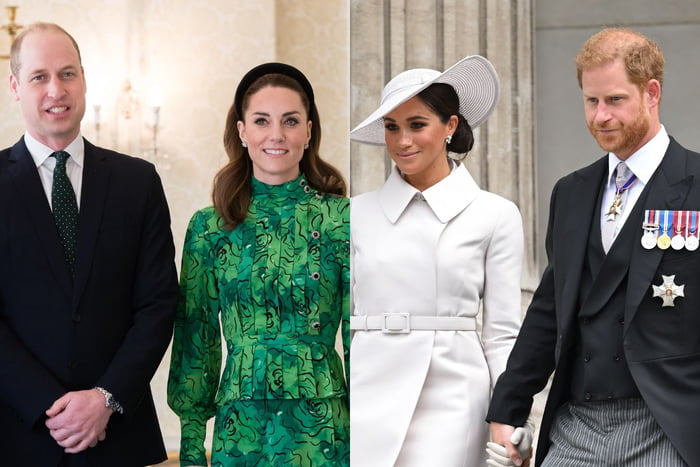 Príncipe William, Kate Middleton, Meghan Markle e príncipe Harry