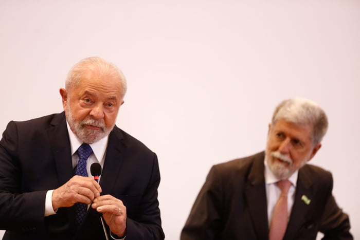 Presidente Lula e assessor especial da Presidência para assuntos internacionais Celso Amorim