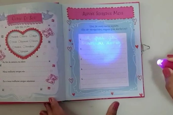 Foto colorida de diário de menina que revelou abusos cometidos pelo pai - Metrópoles