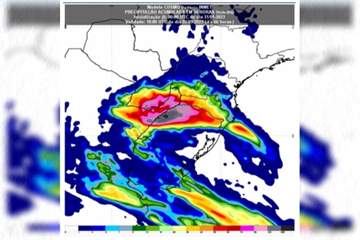 Eduardo Leite Ivete calamidade Imagem colorida mostra Ciclone extratropical na região Sul - Metrópoles
