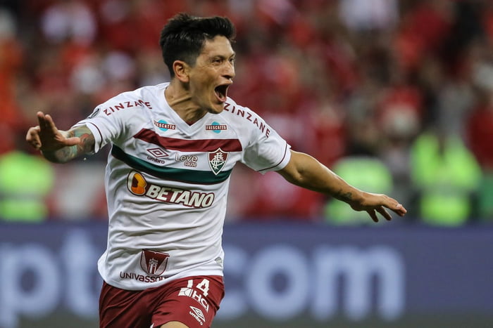 Germán Cano comemorando gol decisivo do Fluminense - Metrópoles