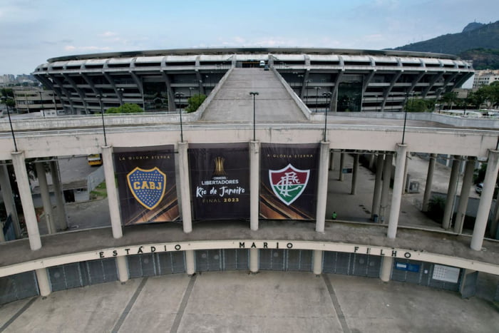 Imagem colorida do Estádio Maracanã, palco da final da Copa Libertadores de 2023