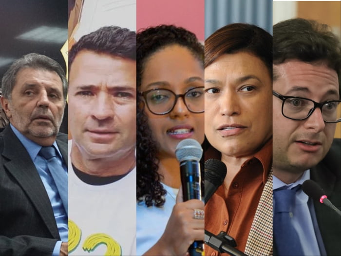 Montagem traz rostos de possíveis candidatos a vice na chapa de Ricardo Nunes - Metrópoles