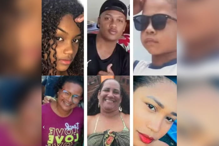 Foto montagem colorida das vítimas do naufrágio na Bahia
