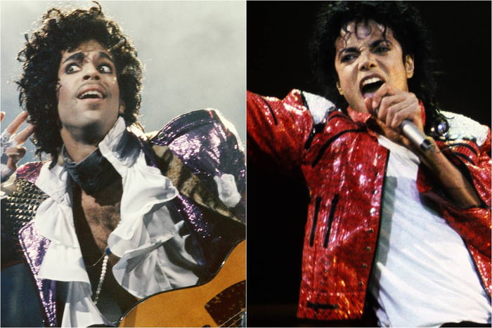 Montagem com fotos coloridas de Prince e Michael Jackson - Metrópoles