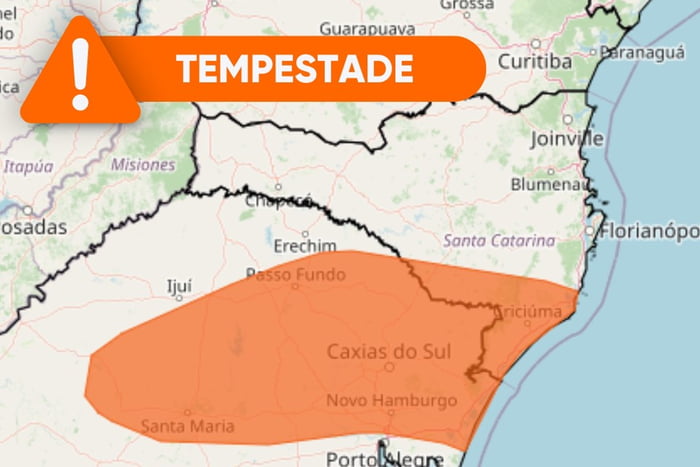 Previsão do Inmet alerta tempestade no Rio Grande do Sul - Metrópoles